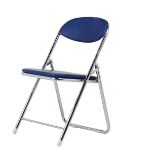 접이식 사무실 회의실 철제 쿠션 등받이 의자 체어 블루